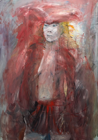 Hans Jörg Mayer - Funkenmarie, 2009. Öl auf Leinwand, 100 x 70cm. Galerie Samuelis Baumgarte